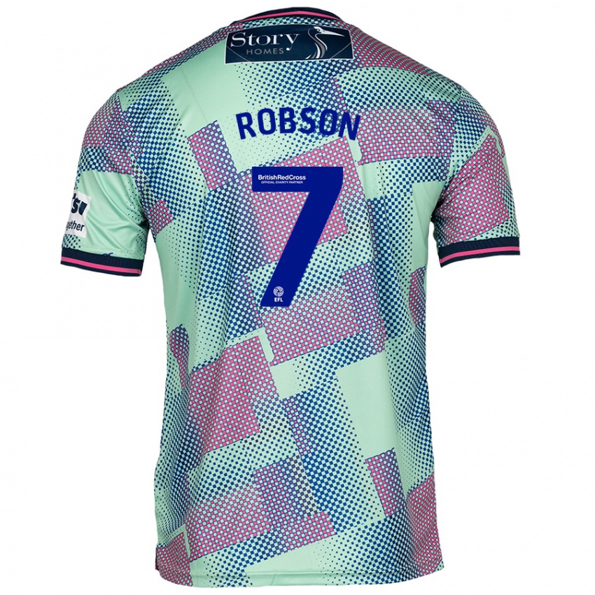 Kinder Ethan Robson #7 Grün Auswärtstrikot Trikot 2024/25 T-Shirt Schweiz