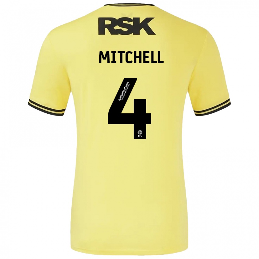 Kinder Alex Mitchell #4 Gelb Schwarz Auswärtstrikot Trikot 2024/25 T-Shirt Schweiz