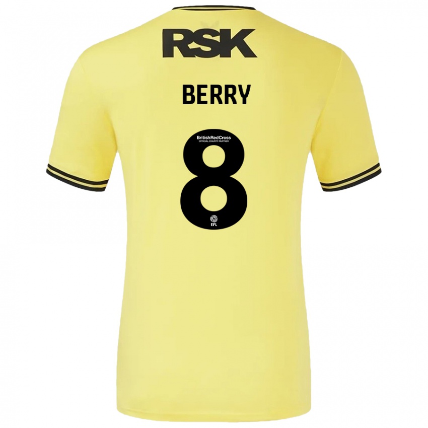 Kinder Luke Berry #8 Gelb Schwarz Auswärtstrikot Trikot 2024/25 T-Shirt Schweiz