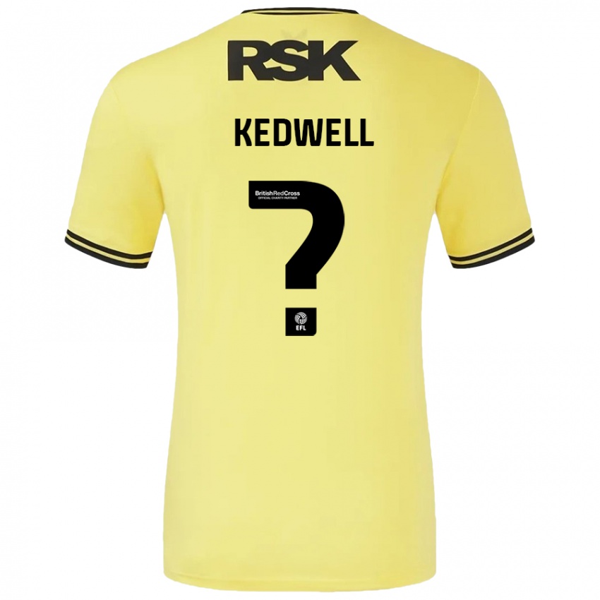 Kinder Harvey Kedwell #0 Gelb Schwarz Auswärtstrikot Trikot 2024/25 T-Shirt Schweiz