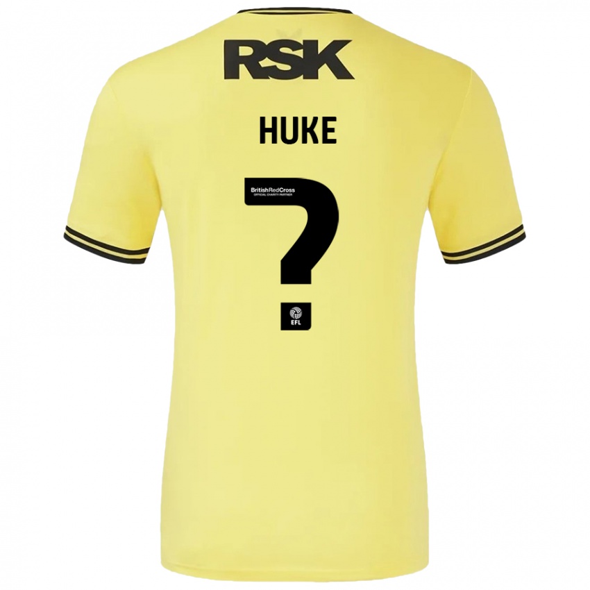 Kinder Ryan Huke #0 Gelb Schwarz Auswärtstrikot Trikot 2024/25 T-Shirt Schweiz