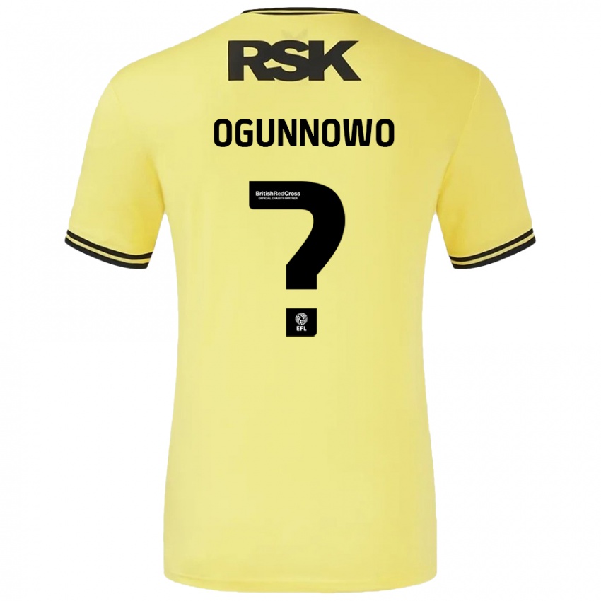 Kinder Joshua Ogunnowo #0 Gelb Schwarz Auswärtstrikot Trikot 2024/25 T-Shirt Schweiz