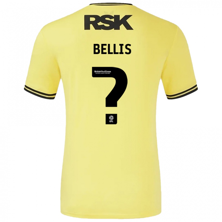 Kinder Reece Bellis #0 Gelb Schwarz Auswärtstrikot Trikot 2024/25 T-Shirt Schweiz