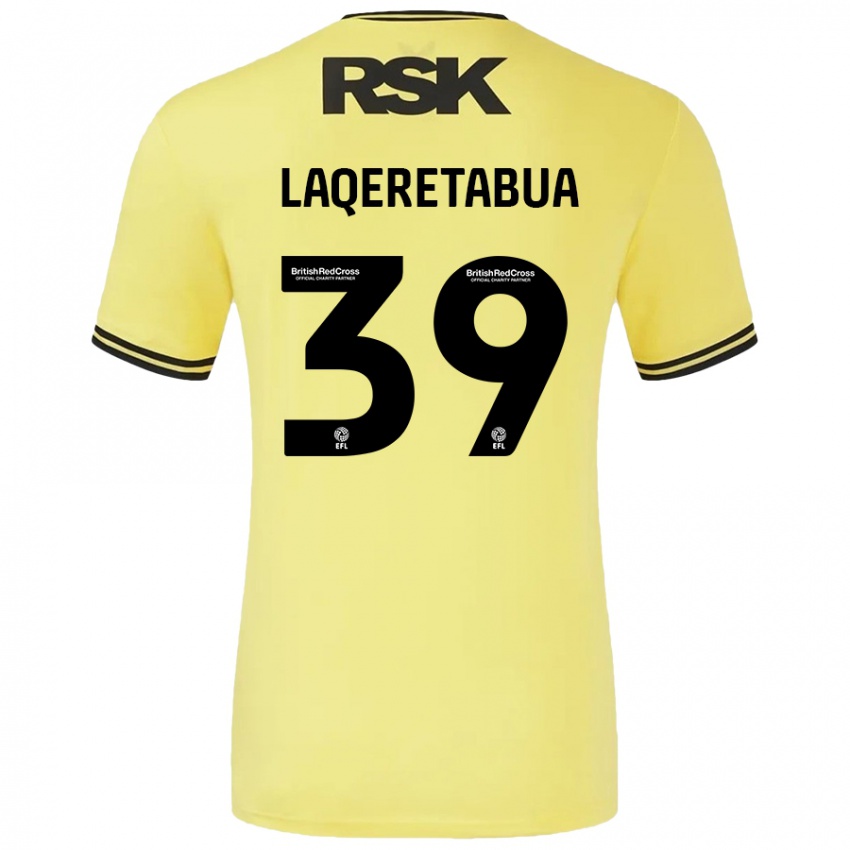 Kinder Josh Laqeretabua #39 Gelb Schwarz Auswärtstrikot Trikot 2024/25 T-Shirt Schweiz