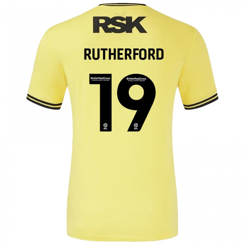 Kinder Ella Rutherford #19 Gelb Schwarz Auswärtstrikot Trikot 2024/25 T-Shirt Schweiz