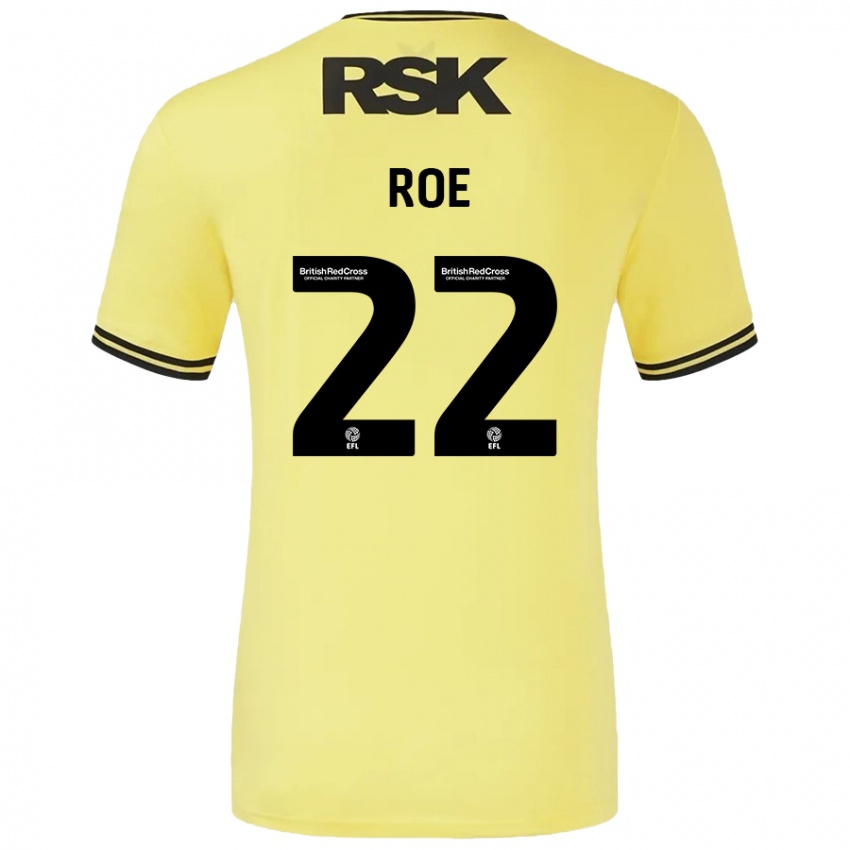 Kinder Bethan Roe #22 Gelb Schwarz Auswärtstrikot Trikot 2024/25 T-Shirt Schweiz