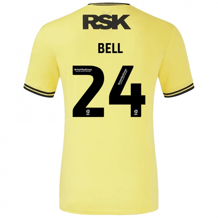 Kinder Taylor Bell #24 Gelb Schwarz Auswärtstrikot Trikot 2024/25 T-Shirt Schweiz