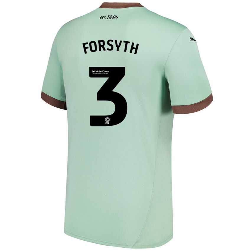 Kinder Craig Forsyth #3 Blassgrün Auswärtstrikot Trikot 2024/25 T-Shirt Schweiz