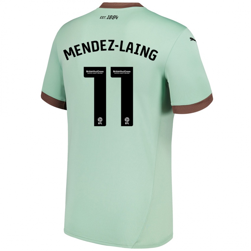 Kinder Nathaniel Méndez-Laing #11 Blassgrün Auswärtstrikot Trikot 2024/25 T-Shirt Schweiz