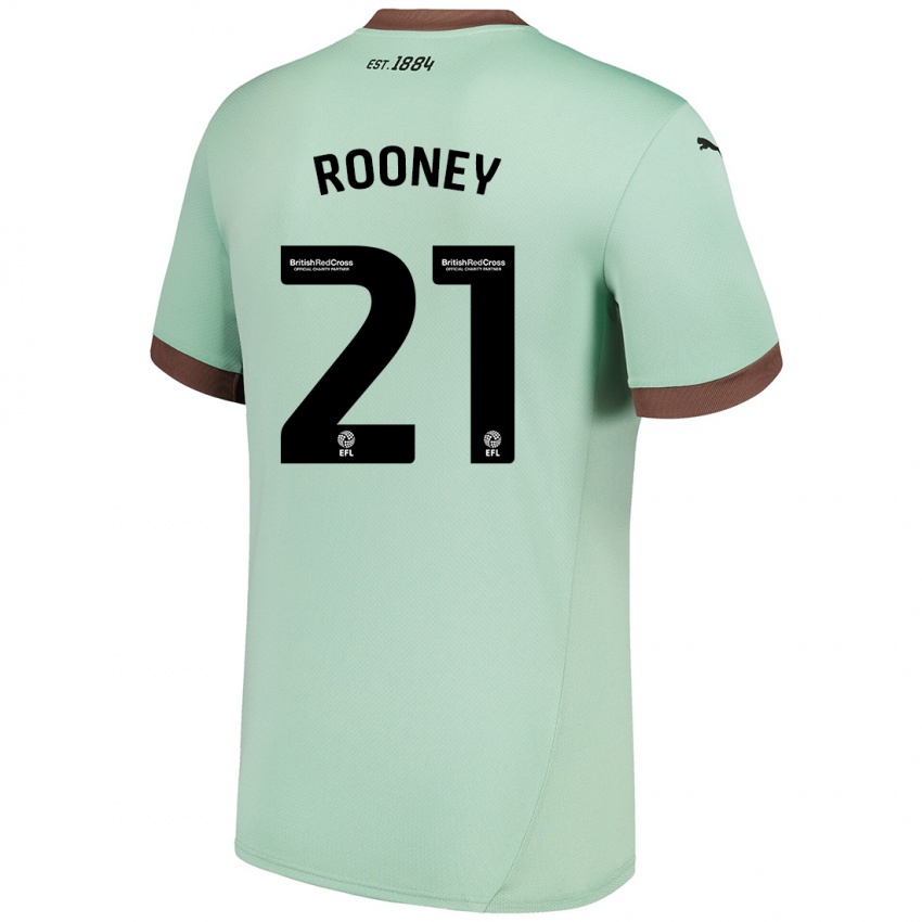 Kinder Jake Rooney #21 Blassgrün Auswärtstrikot Trikot 2024/25 T-Shirt Schweiz