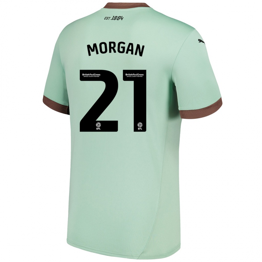 Kinder Sarah Morgan #21 Blassgrün Auswärtstrikot Trikot 2024/25 T-Shirt Schweiz