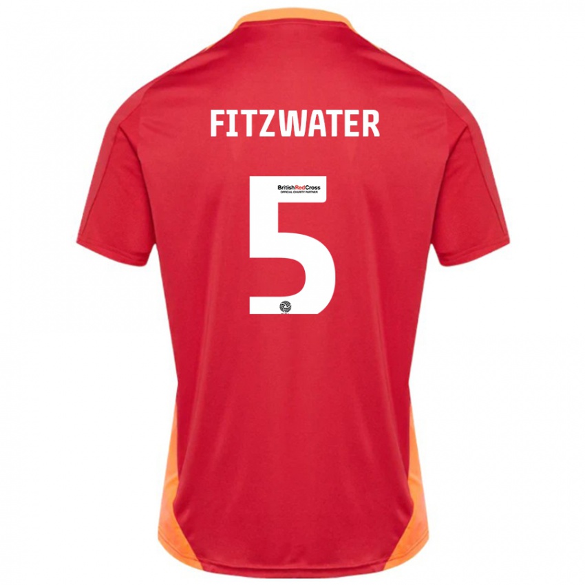 Kinder Jack Fitzwater #5 Blau Cremeweiß Auswärtstrikot Trikot 2024/25 T-Shirt Schweiz