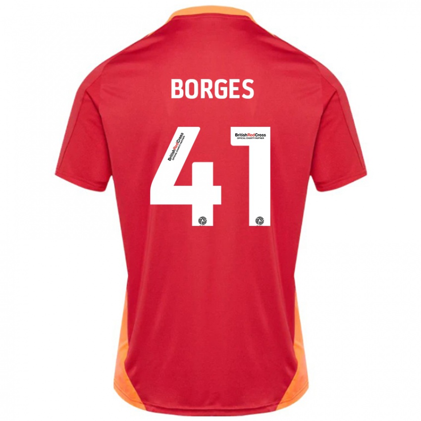 Kinder Pedro Borges #41 Blau Cremeweiß Auswärtstrikot Trikot 2024/25 T-Shirt Schweiz