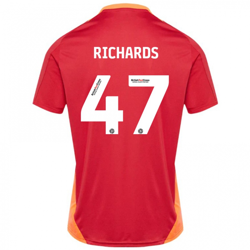 Kinder Jake Richards #47 Blau Cremeweiß Auswärtstrikot Trikot 2024/25 T-Shirt Schweiz