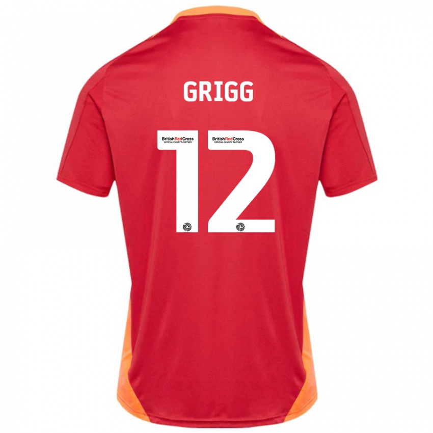 Kinder Katie Grigg #12 Blau Cremeweiß Auswärtstrikot Trikot 2024/25 T-Shirt Schweiz