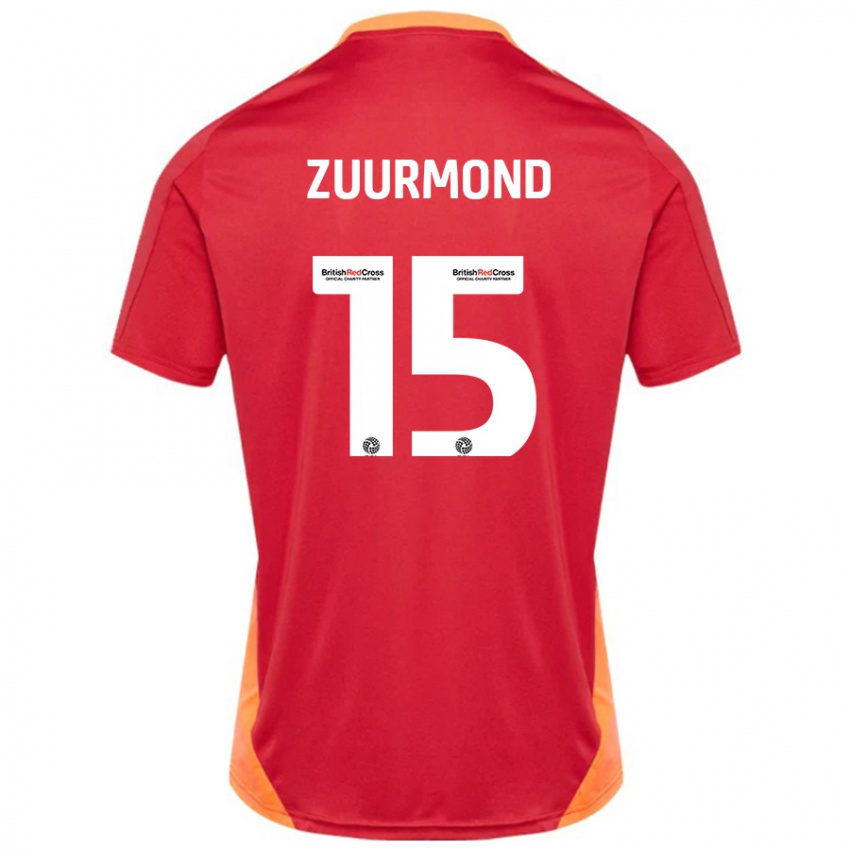 Kinder Ishbel Zuurmond #15 Blau Cremeweiß Auswärtstrikot Trikot 2024/25 T-Shirt Schweiz