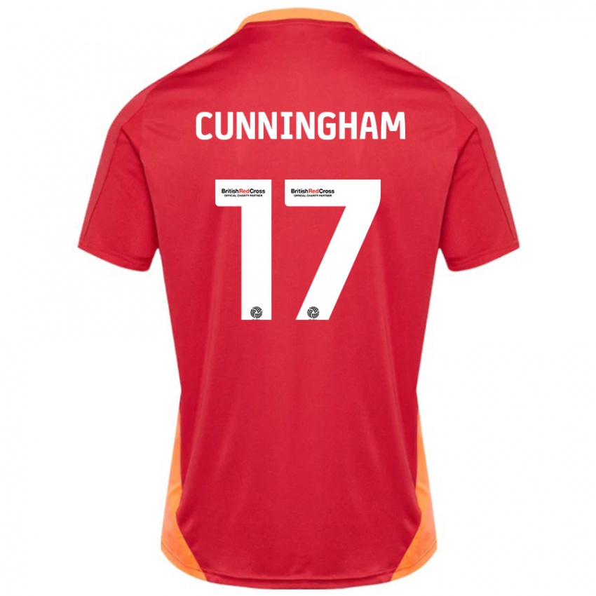 Kinder Zoe Cunningham #17 Blau Cremeweiß Auswärtstrikot Trikot 2024/25 T-Shirt Schweiz