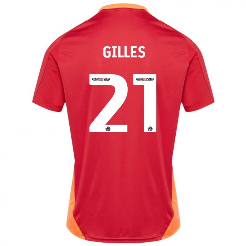 Kinder Sophie Gilles #21 Blau Cremeweiß Auswärtstrikot Trikot 2024/25 T-Shirt Schweiz