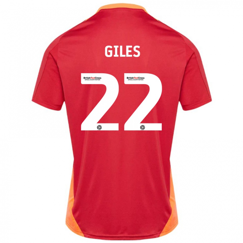 Enfant Maillot Olivia Giles #22 Bleu Blanc Cassé Tenues Extérieur 2024/25 T-Shirt Suisse