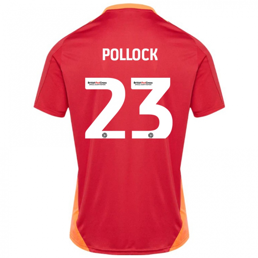 Enfant Maillot Amber Pollock #23 Bleu Blanc Cassé Tenues Extérieur 2024/25 T-Shirt Suisse