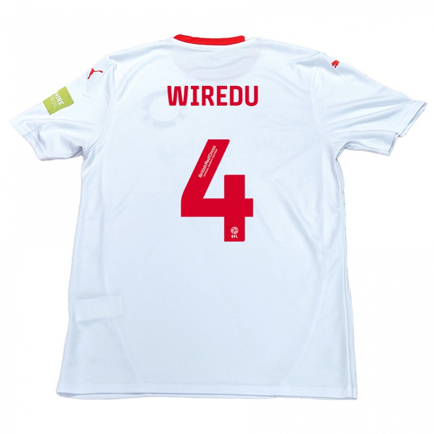 Kinder Brendan Wiredu #4 Weiß Auswärtstrikot Trikot 2024/25 T-Shirt Schweiz