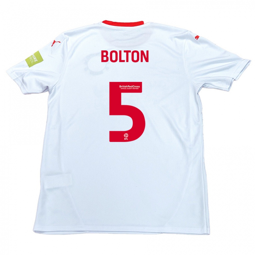 Kinder James Bolton #5 Weiß Auswärtstrikot Trikot 2024/25 T-Shirt Schweiz