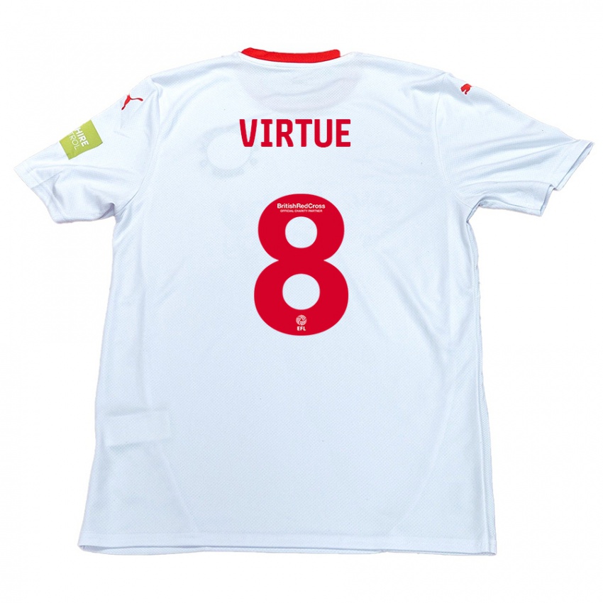 Kinder Matty Virtue #8 Weiß Auswärtstrikot Trikot 2024/25 T-Shirt Schweiz