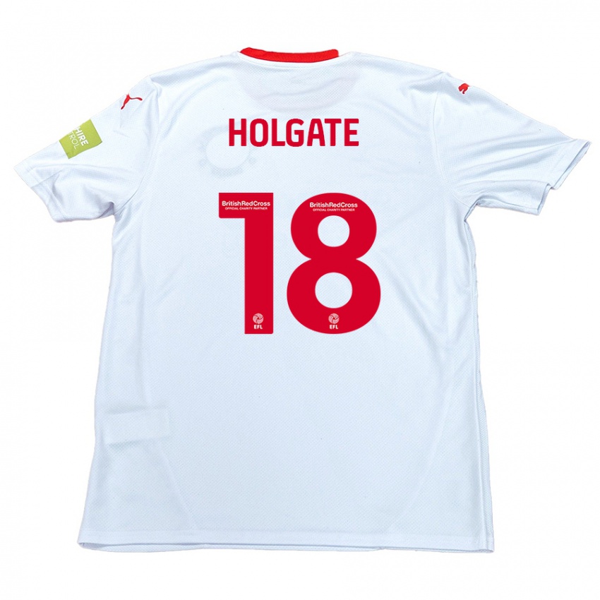 Kinder Harrison Holgate #18 Weiß Auswärtstrikot Trikot 2024/25 T-Shirt Schweiz