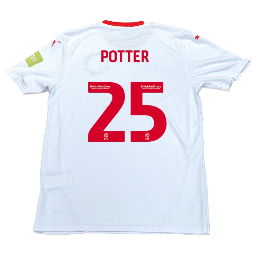 Kinder Finley Potter #25 Weiß Auswärtstrikot Trikot 2024/25 T-Shirt Schweiz