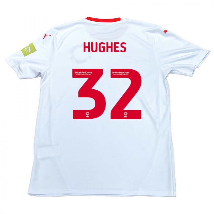 Kinder Kayden Hughes #32 Weiß Auswärtstrikot Trikot 2024/25 T-Shirt Schweiz