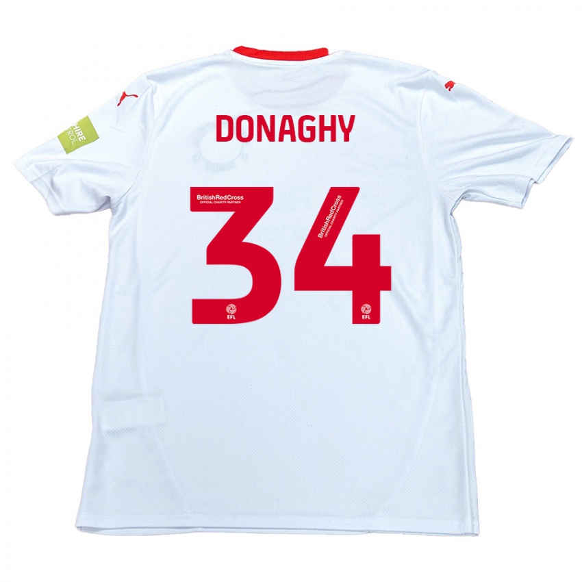 Kinder Tom Donaghy #34 Weiß Auswärtstrikot Trikot 2024/25 T-Shirt Schweiz