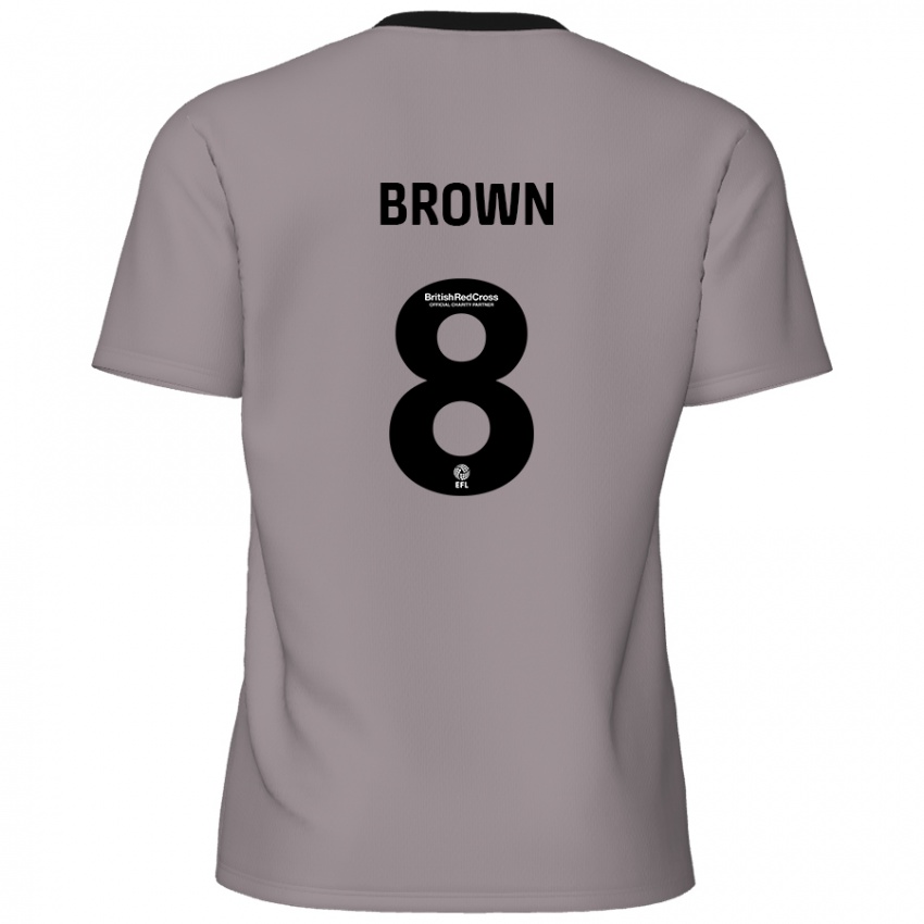 Kinder Jordan Brown #8 Grau Auswärtstrikot Trikot 2024/25 T-Shirt Schweiz