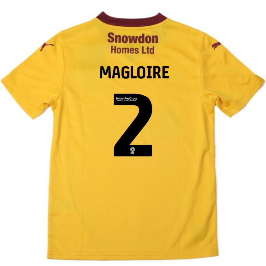 Kinder Tyler Magloire #2 Orange Burgunderrot Auswärtstrikot Trikot 2024/25 T-Shirt Schweiz