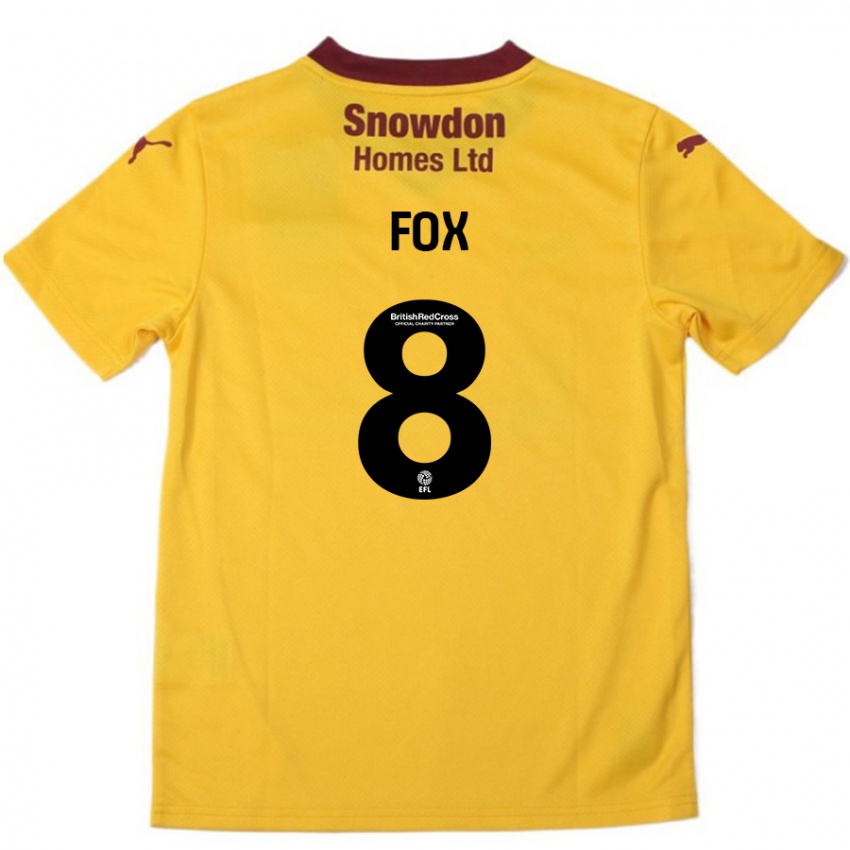 Kinder Ben Fox #8 Orange Burgunderrot Auswärtstrikot Trikot 2024/25 T-Shirt Schweiz