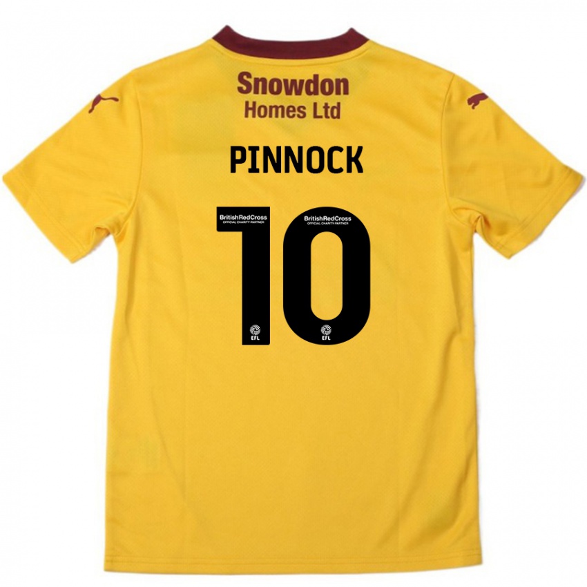 Kinder Mitch Pinnock #10 Orange Burgunderrot Auswärtstrikot Trikot 2024/25 T-Shirt Schweiz