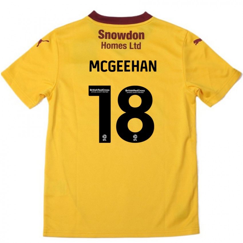 Kinder Cameron Mcgeehan #18 Orange Burgunderrot Auswärtstrikot Trikot 2024/25 T-Shirt Schweiz