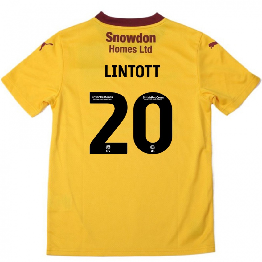 Kinder Harvey Lintott #20 Orange Burgunderrot Auswärtstrikot Trikot 2024/25 T-Shirt Schweiz