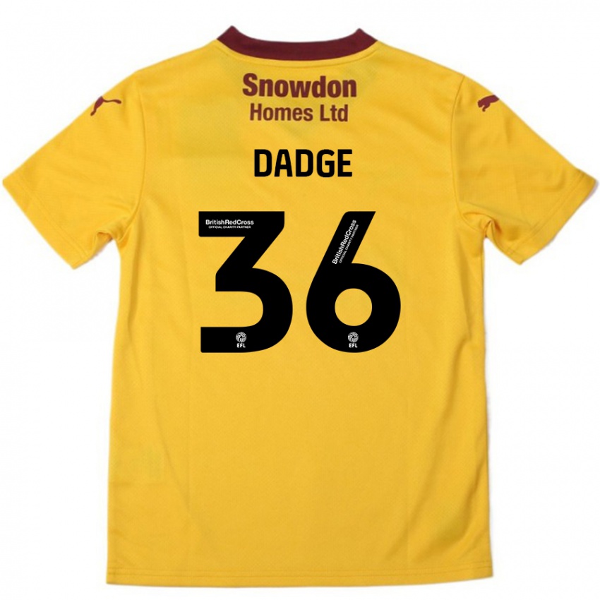 Kinder James Dadge #36 Orange Burgunderrot Auswärtstrikot Trikot 2024/25 T-Shirt Schweiz