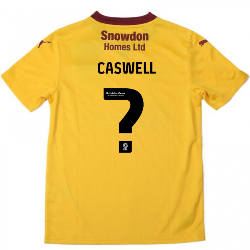 Kinder Jordan Caswell #0 Orange Burgunderrot Auswärtstrikot Trikot 2024/25 T-Shirt Schweiz