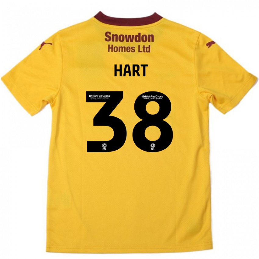 Kinder Jamari Hart #38 Orange Burgunderrot Auswärtstrikot Trikot 2024/25 T-Shirt Schweiz