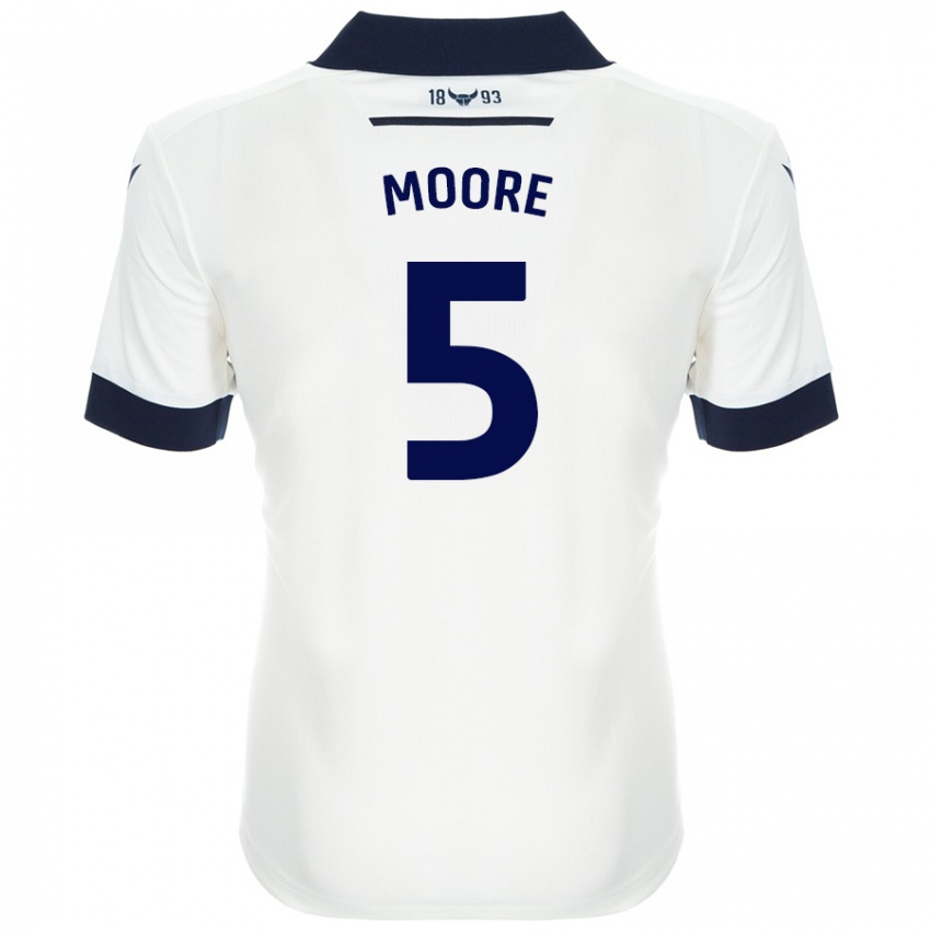 Kinder Elliott Moore #5 Weiß Marineblau Auswärtstrikot Trikot 2024/25 T-Shirt Schweiz