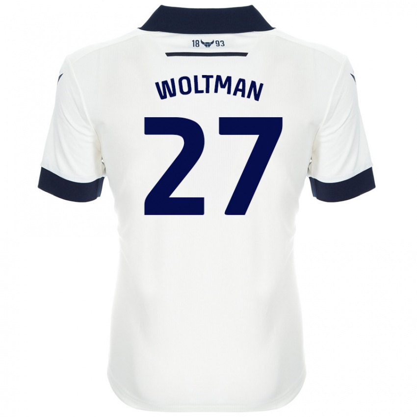 Kinder Max Woltman #27 Weiß Marineblau Auswärtstrikot Trikot 2024/25 T-Shirt Schweiz