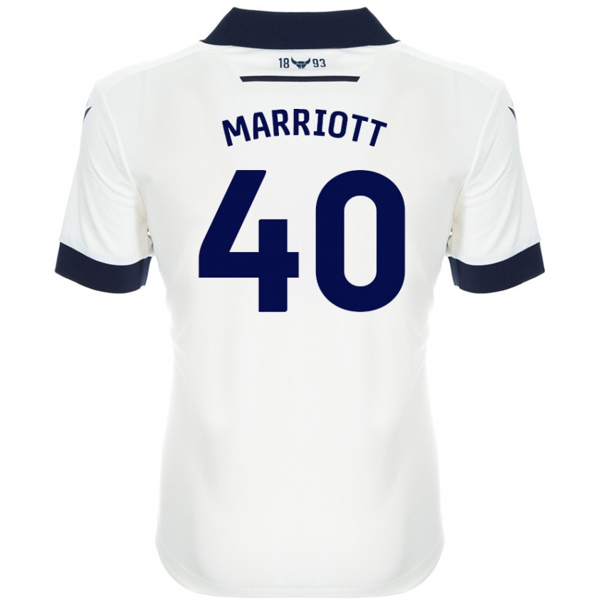 Kinder Monty Marriott #40 Weiß Marineblau Auswärtstrikot Trikot 2024/25 T-Shirt Schweiz