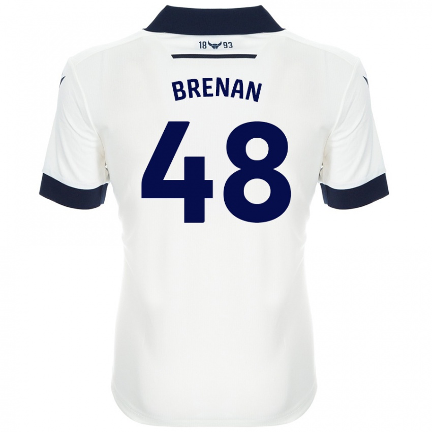 Kinder Tobias Brenan #48 Weiß Marineblau Auswärtstrikot Trikot 2024/25 T-Shirt Schweiz