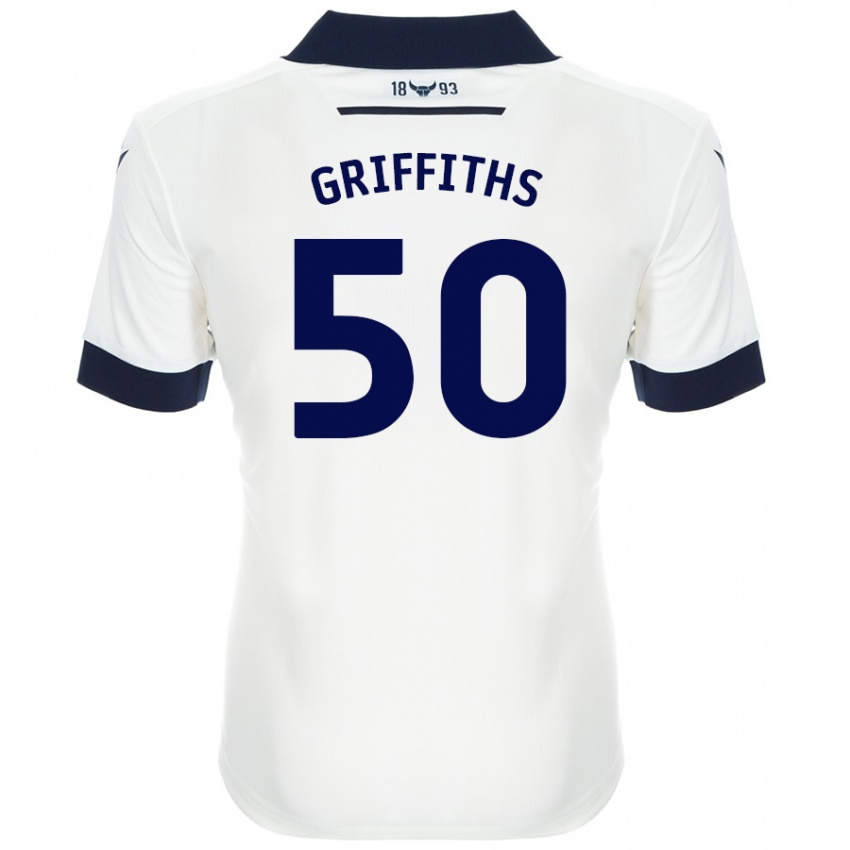 Kinder Louis Griffiths #50 Weiß Marineblau Auswärtstrikot Trikot 2024/25 T-Shirt Schweiz