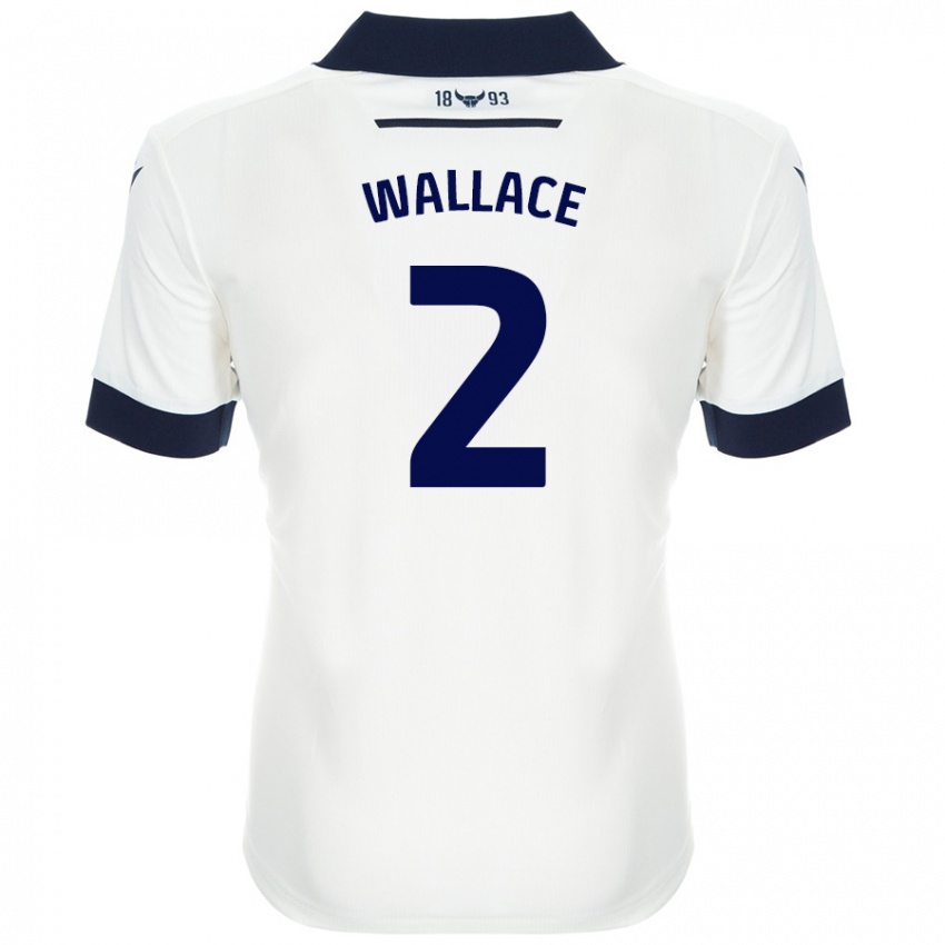 Kinder Emily Wallace #2 Weiß Marineblau Auswärtstrikot Trikot 2024/25 T-Shirt Schweiz