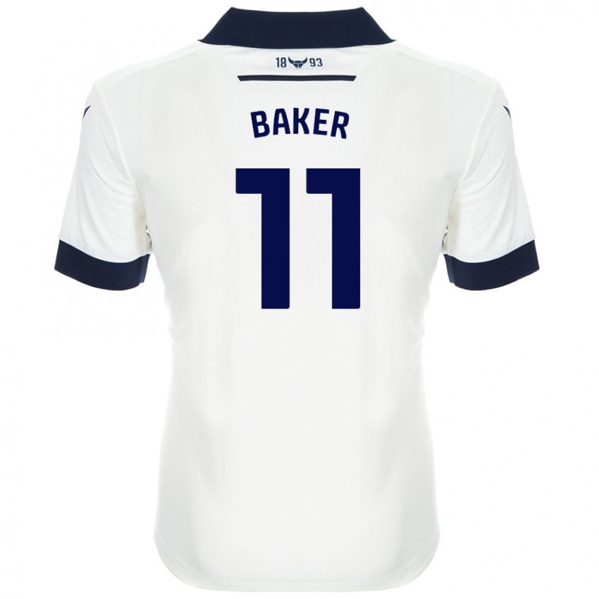 Kinder Sophie Baker #11 Weiß Marineblau Auswärtstrikot Trikot 2024/25 T-Shirt Schweiz