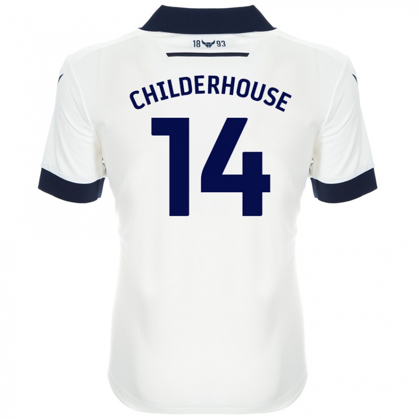 Kinder Molly Childerhouse #14 Weiß Marineblau Auswärtstrikot Trikot 2024/25 T-Shirt Schweiz