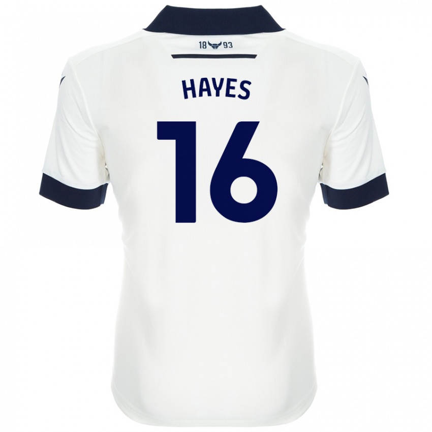 Kinder Georgia Hayes #16 Weiß Marineblau Auswärtstrikot Trikot 2024/25 T-Shirt Schweiz