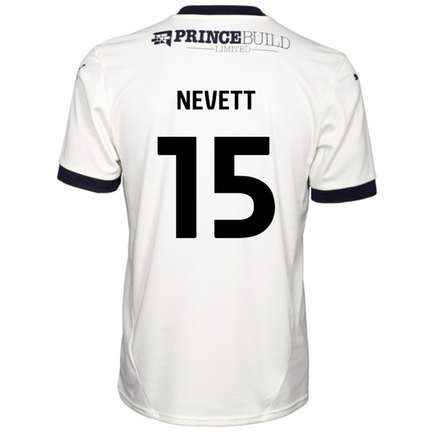 Kinder George Nevett #15 Cremeweiß Schwarz Auswärtstrikot Trikot 2024/25 T-Shirt Schweiz